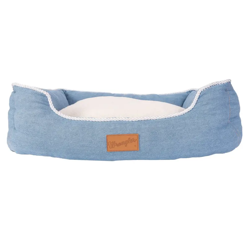 Wrangler Sherpa Rope-Trimmed Cuddler Box Bed - Light Wash