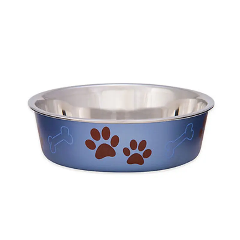 Loving Pets Bella Stainless Steel Dog Bowl Blue eXtra Large