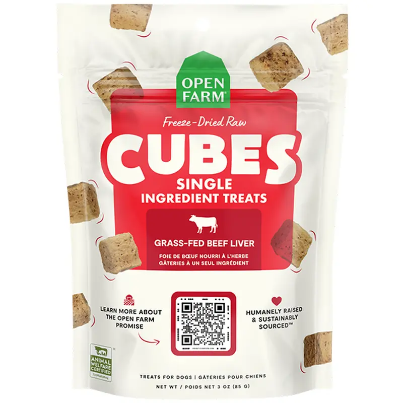 Open Farm Dog Treats FD Raw Cubes Beef Liver 3 oz
