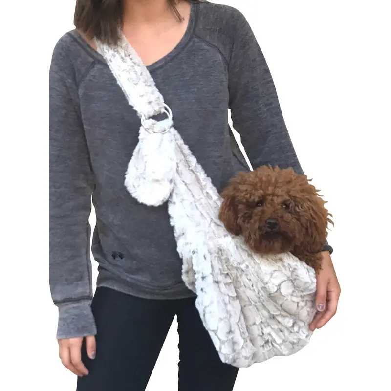 Furbaby Adjustable Sling Bag, Frosted Snow Leopard