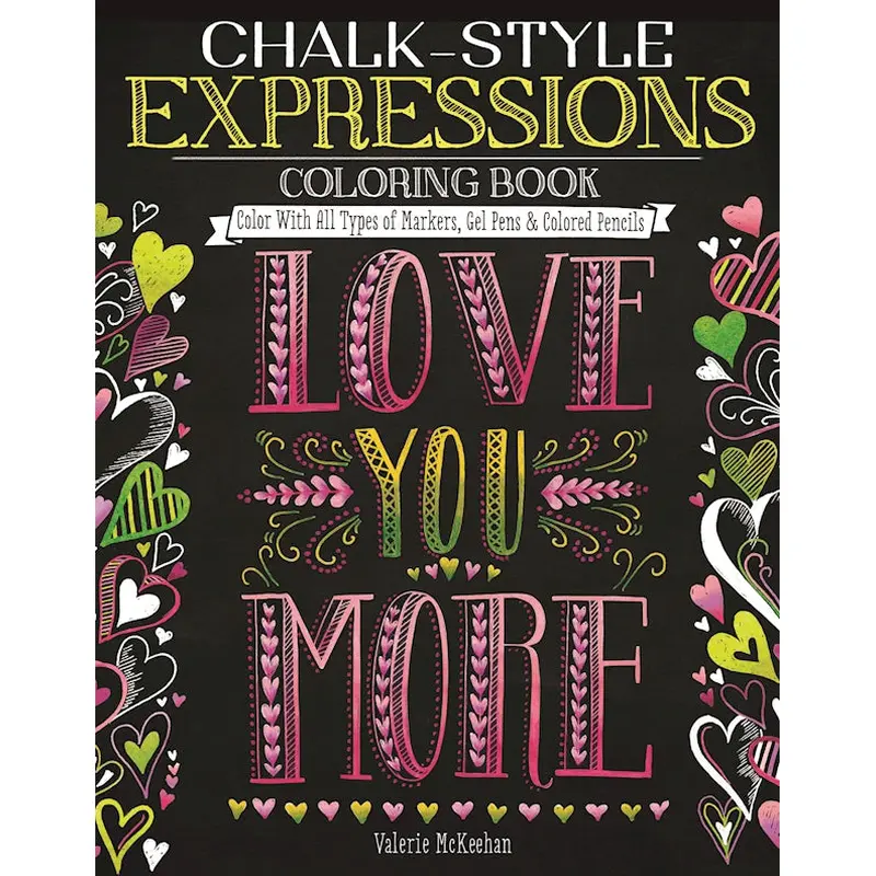 Chalk-Style Expressions Coloring Book