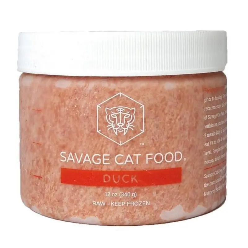 Savage Cat Frozen Duck Raw Cat Food 12oz