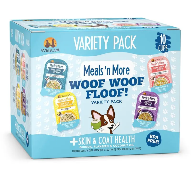 Weruva Meals 'n More Woof Woof Floof Skin & Coat Variety Pack Dog Food 3.5oz 10Pk