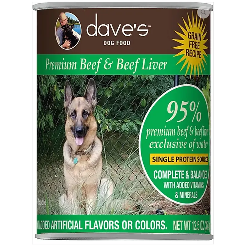 Dave's Pet Food Healthy & Grain Free Canned Dog Food For Weight Loss - 95% Beef