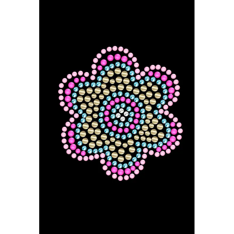Multicolor Nailhead Flower - Bandanna