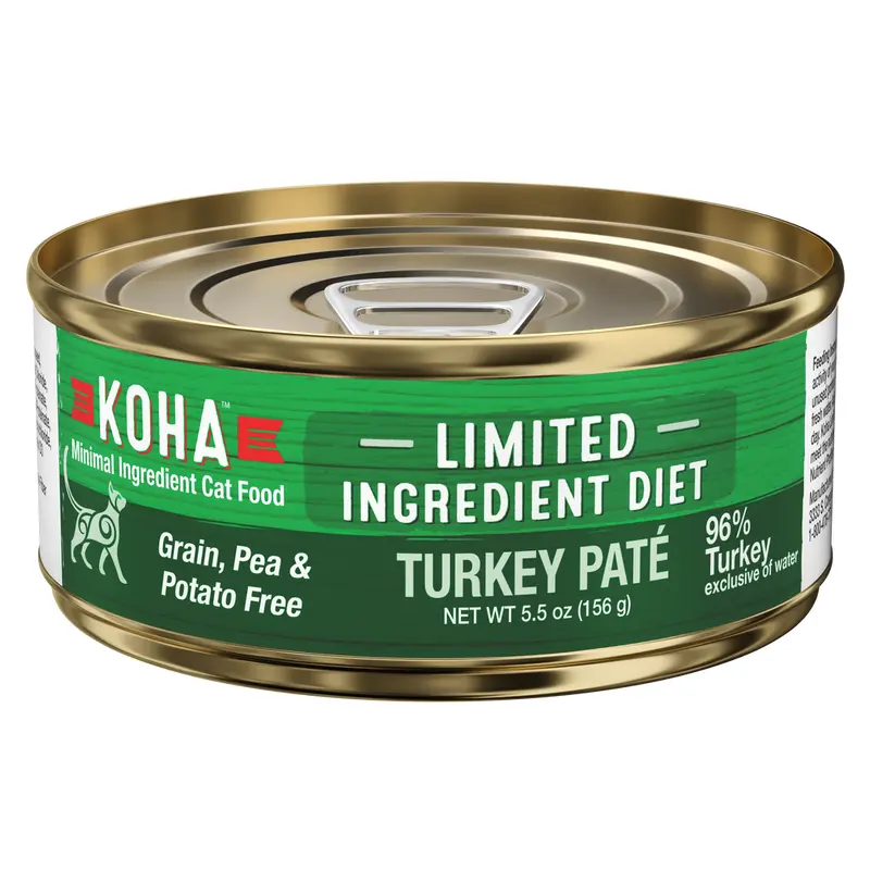 Koha Limited Ingredient Wet Cat Food 5.5oz Turkey Pate