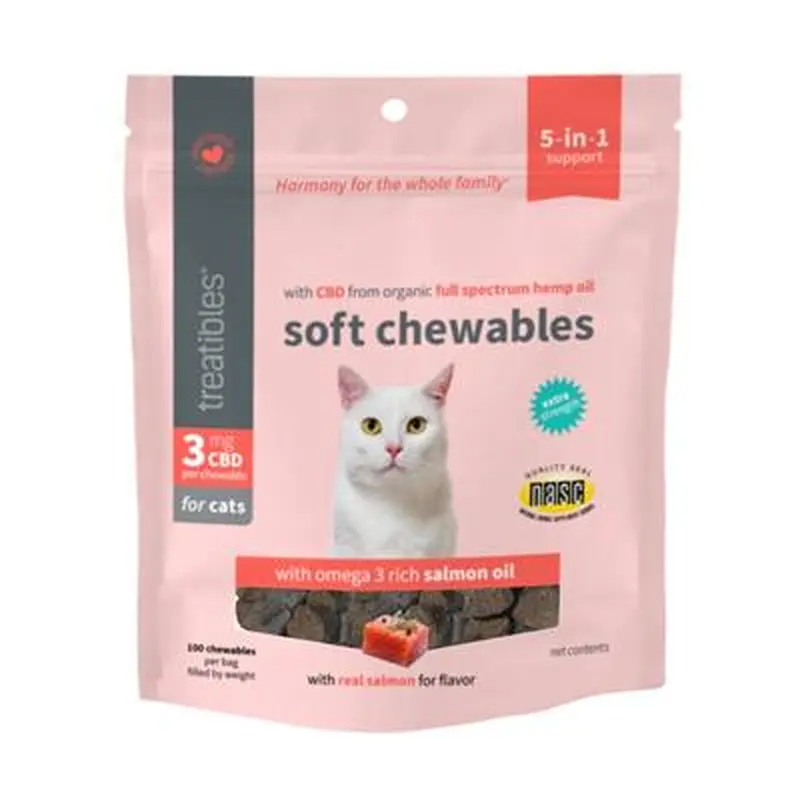 Treatibles Extra Strength Soft Cat Chews with Salmon Oil 3mg