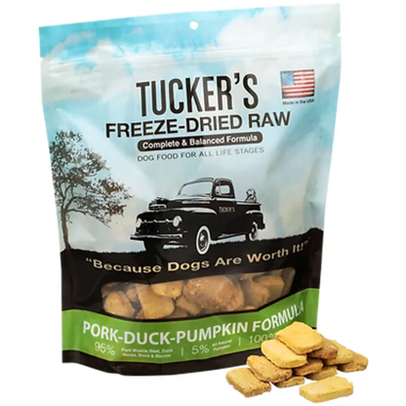 Tuckers Freeze Dried 14oz Raw Diet pork Duck Pumpkin