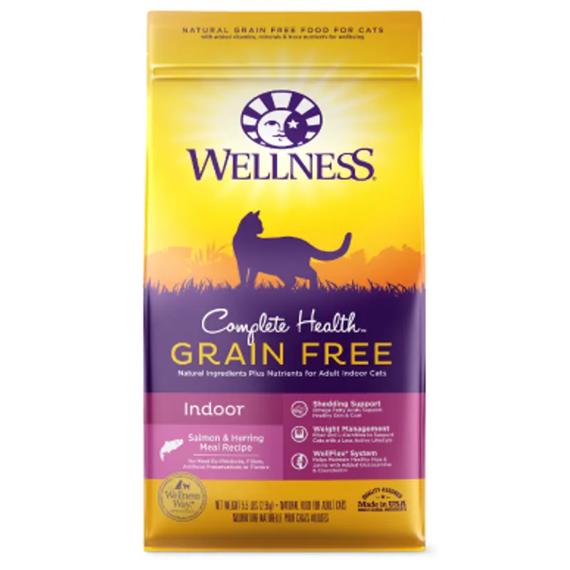 Wellness Complete Health Adult Grain Free Indoor Salmon and Herring Cat Food (5.5lb)