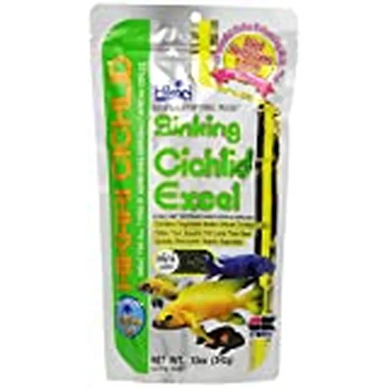 Hikari Sinking Cichlid Excel Mini Sinking Pellets Wheat Germ Cichlid Fish Food  12 Oz