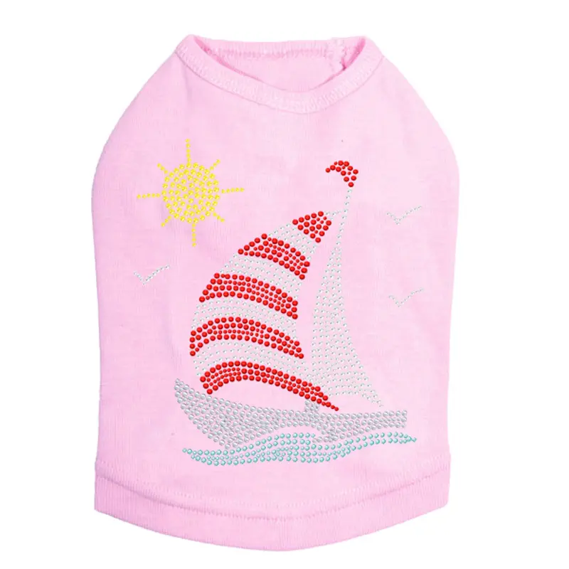 Sailboat (Rhinestone & Nailhead)  - Dog Tank