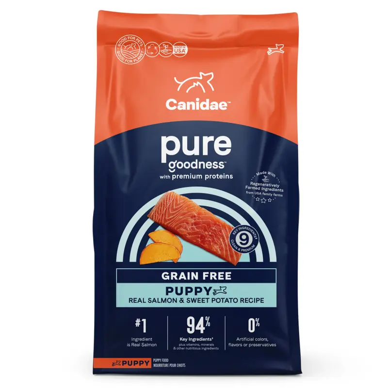 Canidae Pure Grain Free Salmon & Sweet Potato Dry Puppy Dog Food 22lb