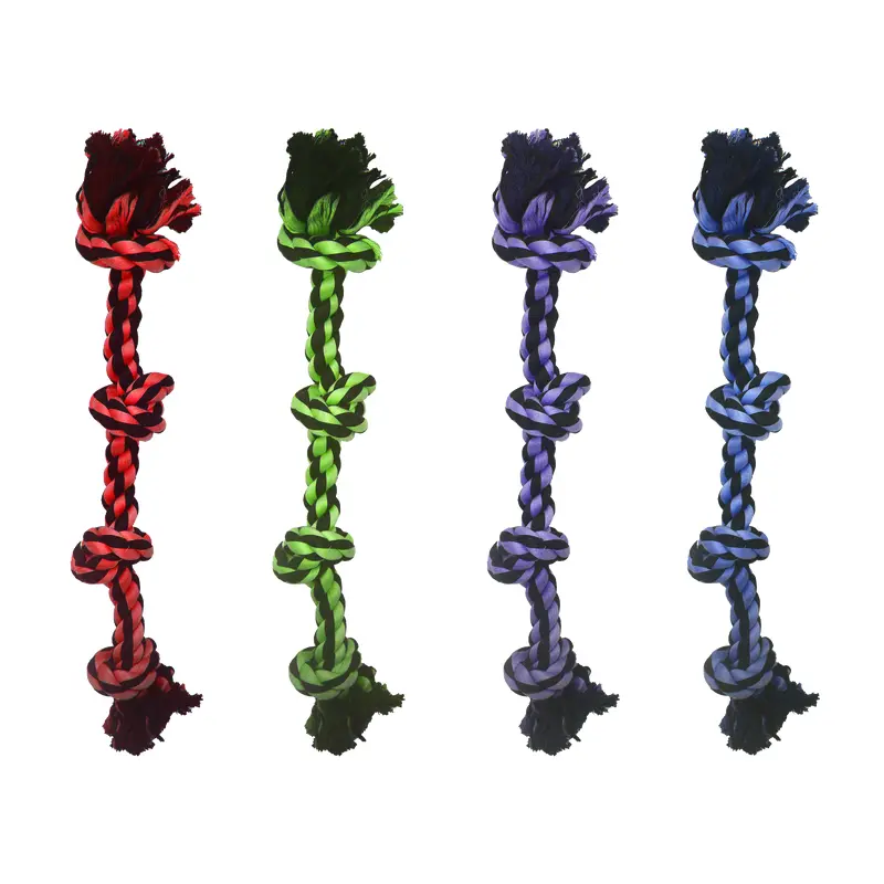 Multipet Dog Toy Nuts For Knots 4-Knot Rope 25in Assorted