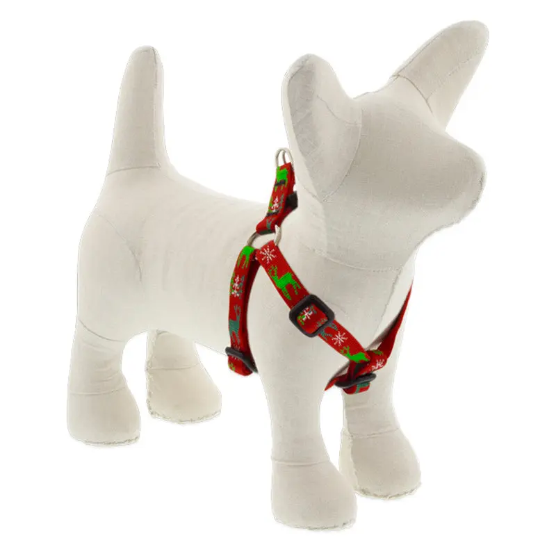 Lupine Holiday Step-In 1/2" Wide 12"-18" Girth Size Happy Holidays Red Dog Harness
