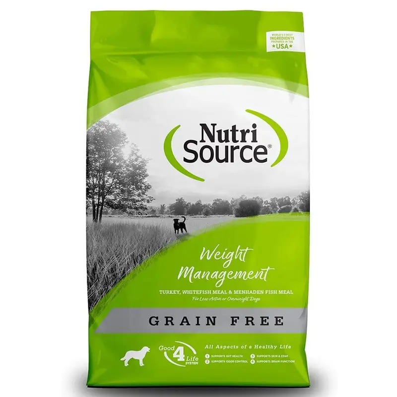Nutrisource Grain Free Weight Management Dry Dog Food - Turkey, Whitefish, & Menhaden Fish - 15lb Bag