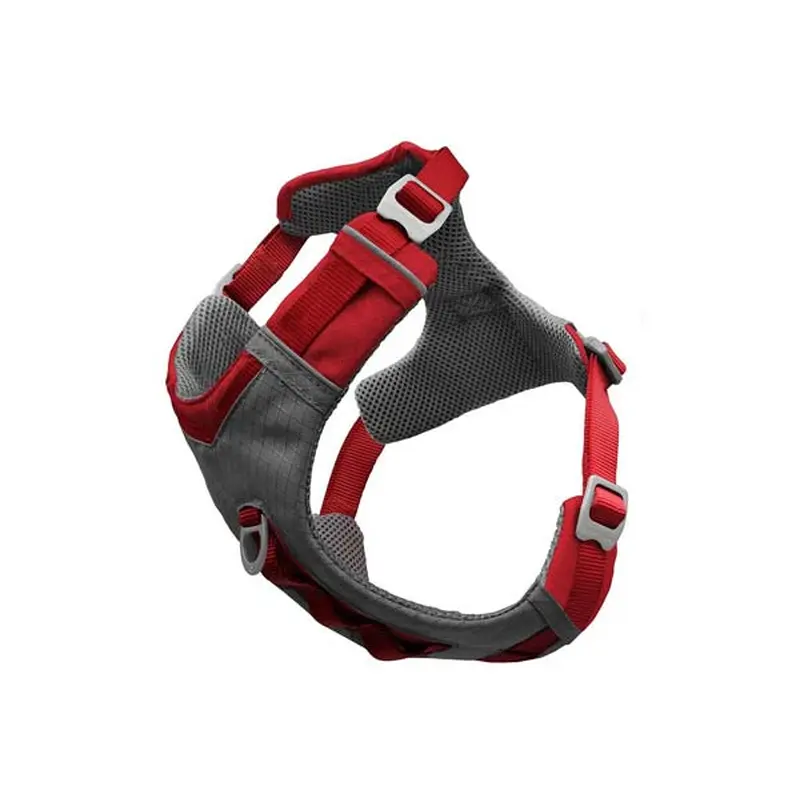 Kurgo Dog Harness for Medium, Small Active Dogs  Pet Hiking Harness for Running & Walking  Everyday Harnesses for Pets  Reflective  Journey Air  Red/Grey 2018  Large