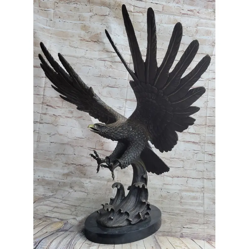Bronze Metal Eagle Statue Sculpture Garden Yard Original Casting 26"" x 31"
