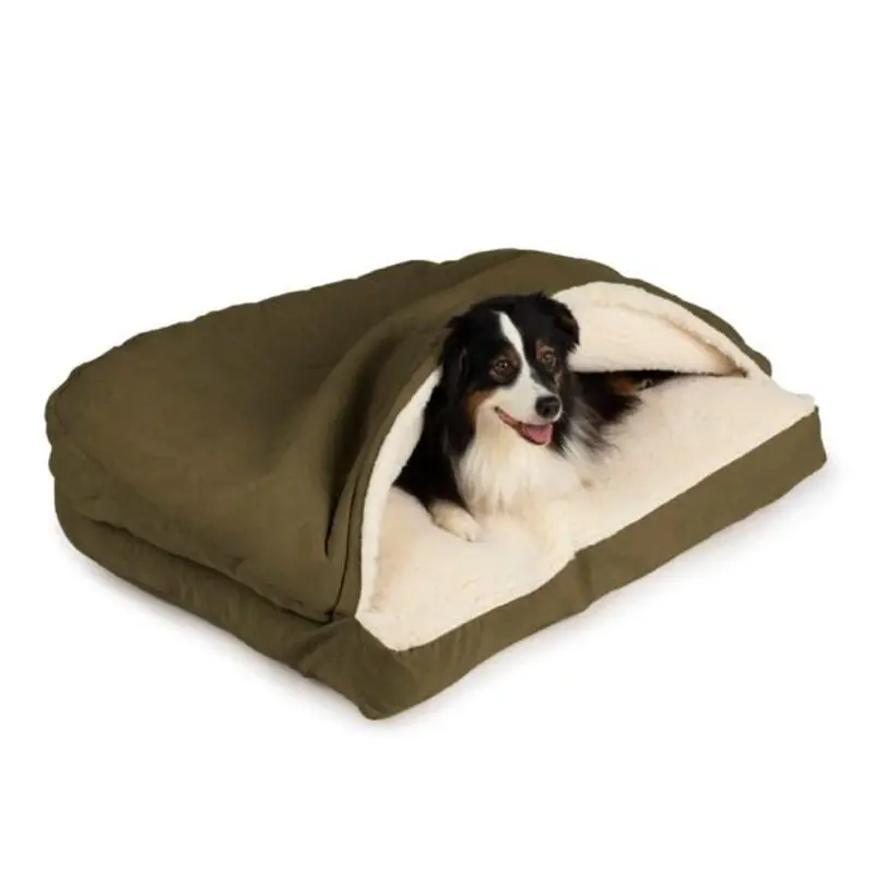 Snoozer Cozy Cave Rectangle Dog Bed Large Olive