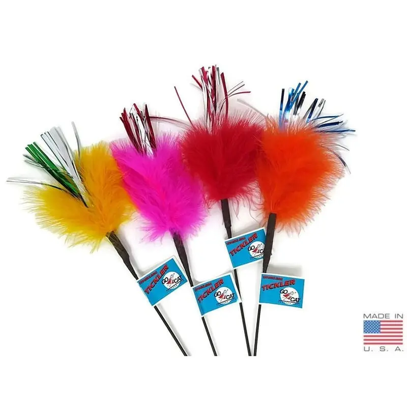 GoCat Sparkling Tickler Feather Wand 18 in.