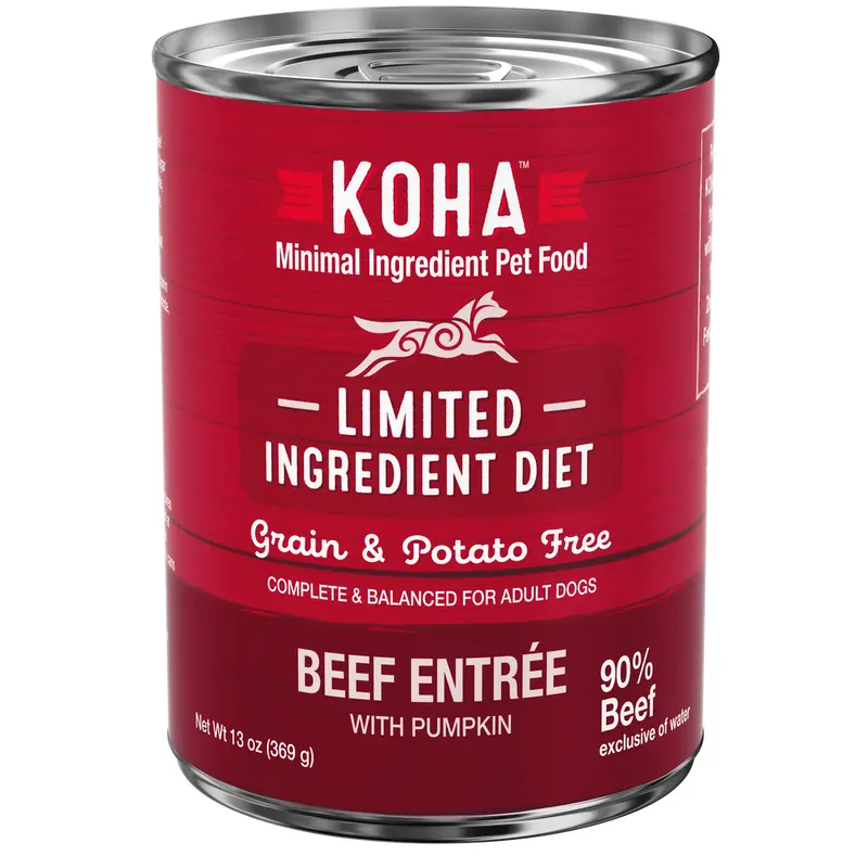 Koha Grain Free Limited Ingredient 13.2oz Canned Dog Food 90% Beef