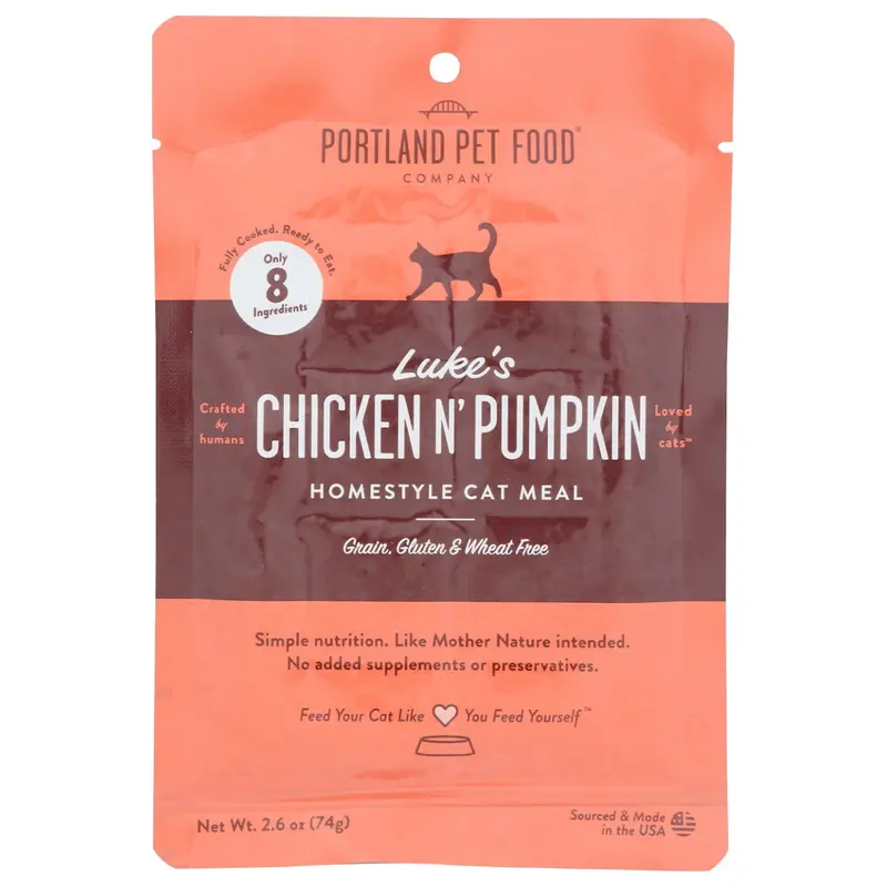 Portland Pet 2.6 oz Chicken Pumpkin Cat Meal