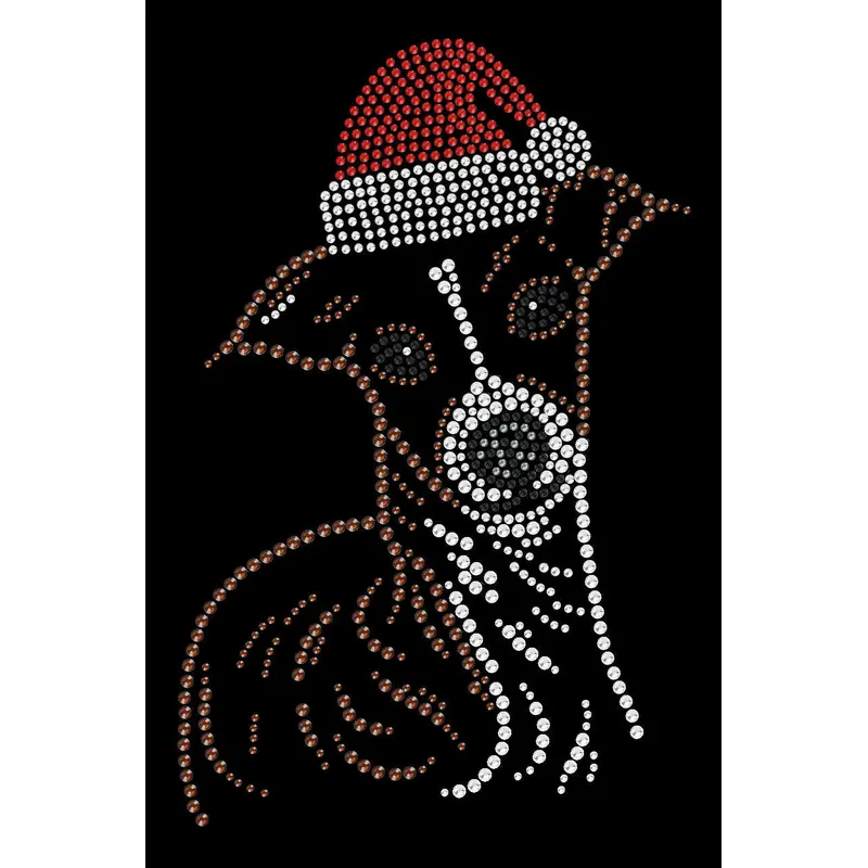 Italian Greyhound Face with Santa Hat - Custom Tutu