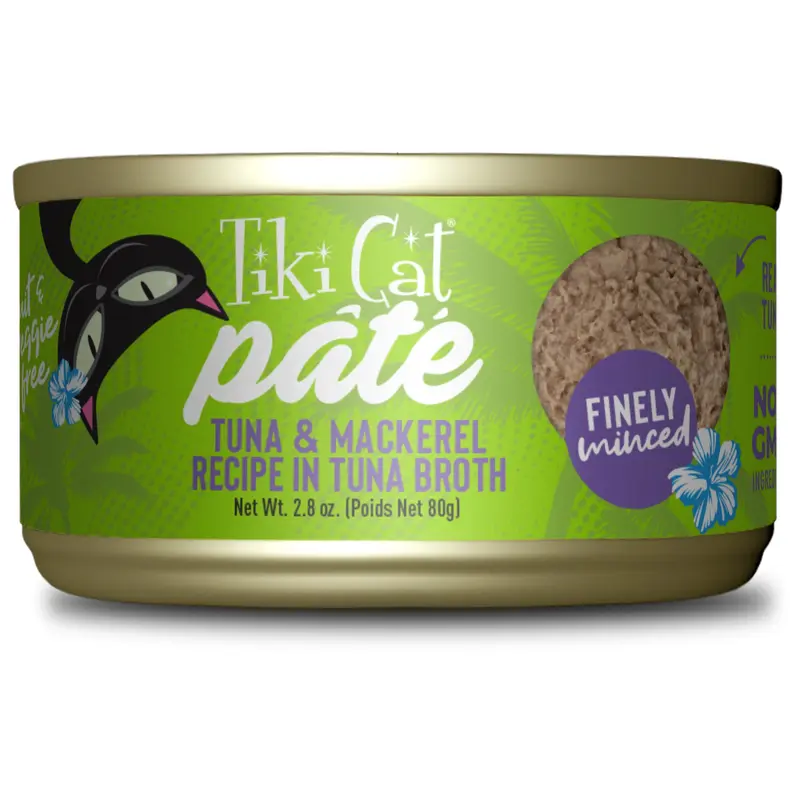 Tiki Cat Luau Pt Wet Cat Food, Tuna & Mackerel, 2.8 oz. Can