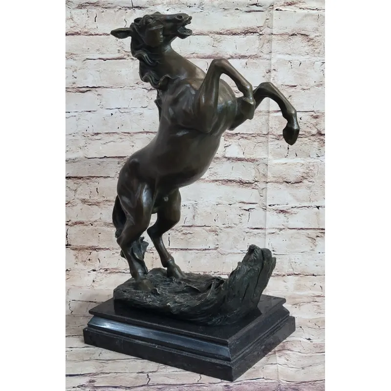 Rearing Horse on Hind Legs Bronze Sculpture Statue Equestrian PJ Mene Art Decor