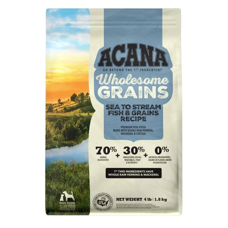 Acana Wholesome Grains Sea to Stream Dry Dog Food - Herring, Mackerel, & Catfish - 4lb Bag