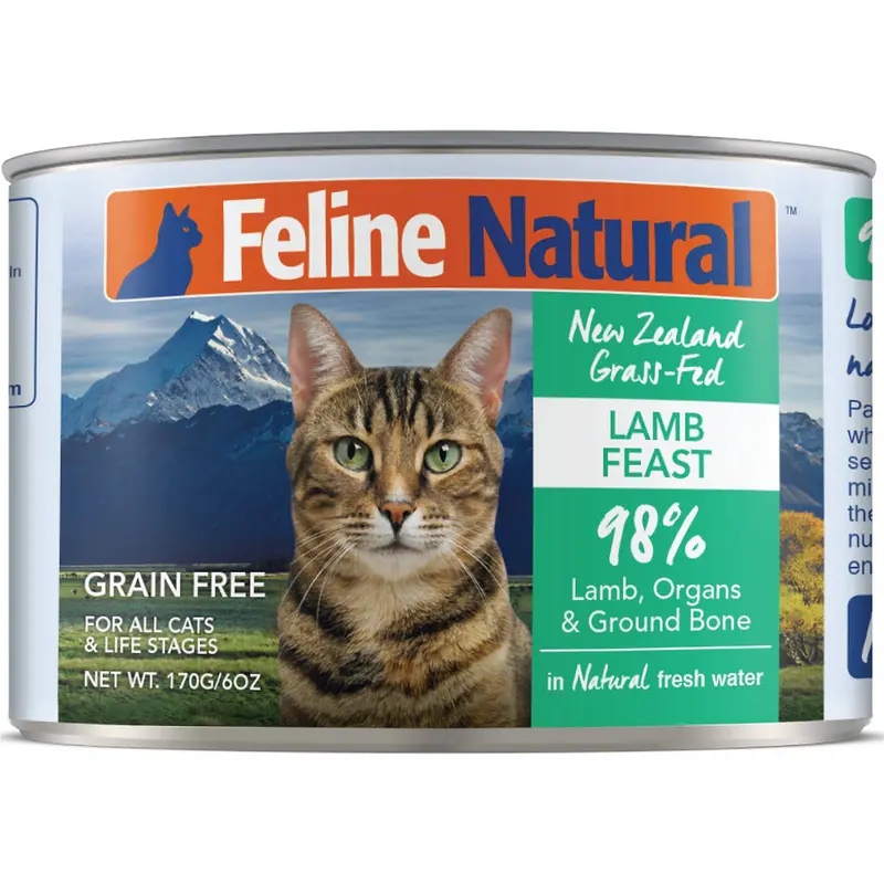 Feline Natural Wet Cat Food - Lamb Feast - 6oz Can