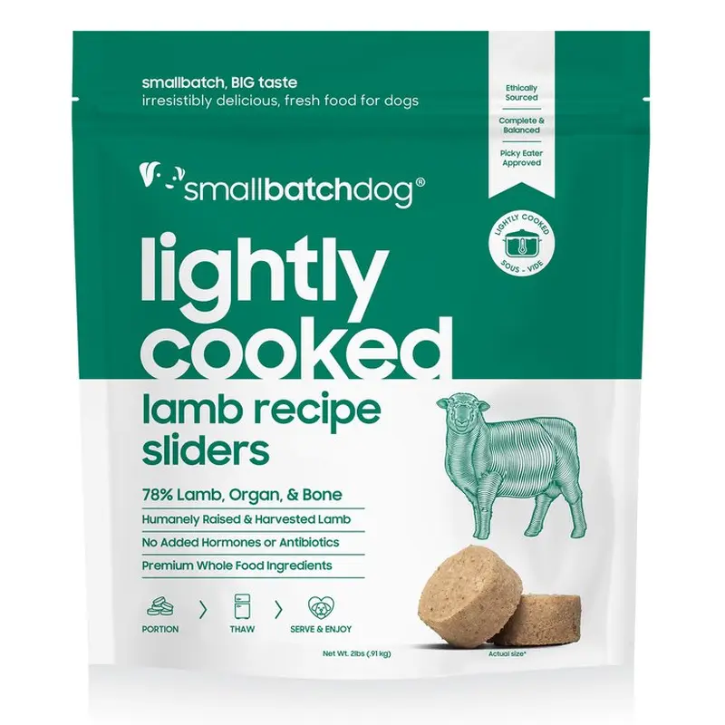 Smallbatch Frozen Lightly Cooked Dog Food Sliders - Lamb - 5lb Bag