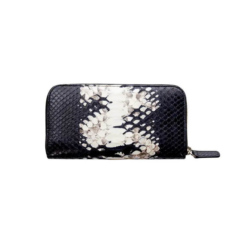 Black & White Python Zip Wallet