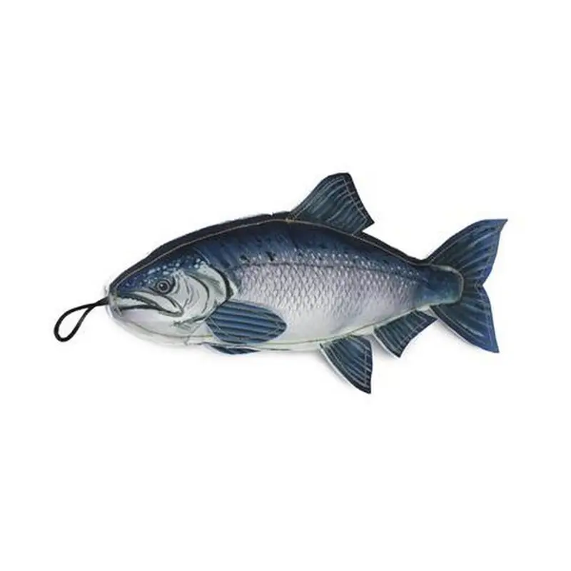 SteelDog Denim Fish Chinnok With Rope Dog Squeaky Toy