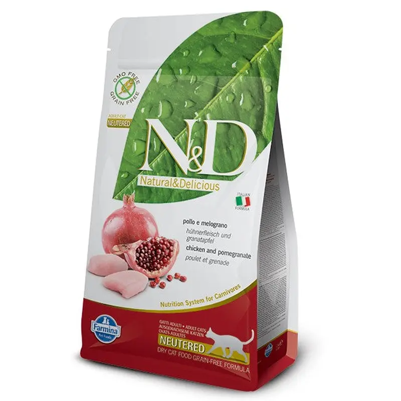 Farmina N&D Prime Neutered Grain Free Dry Cat Food - Chicken & Pomegranate - 3.3lb Bag