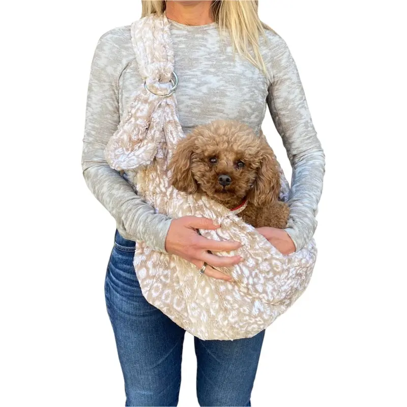 Furbaby Adjustable Sling Bag, Ocelot Cappuccino