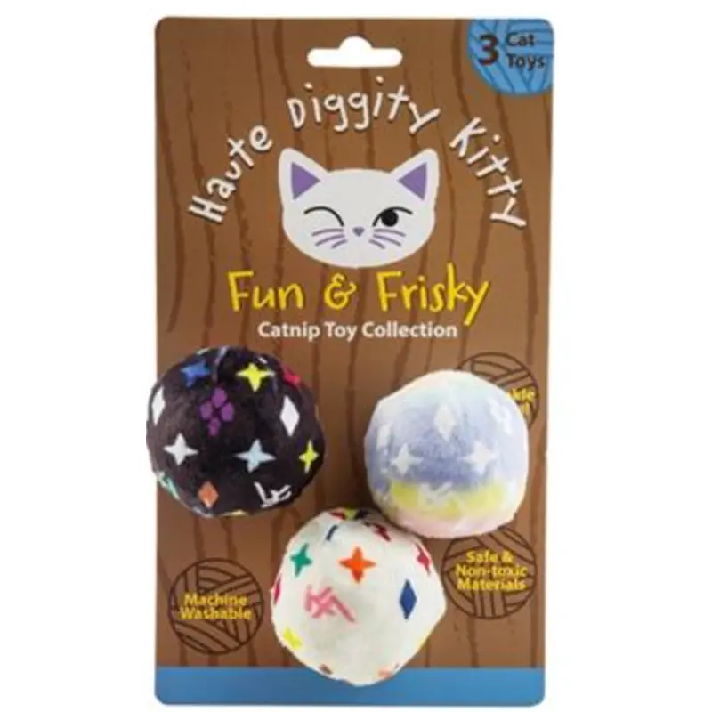 Haute Diggity Kitty Vuiton Organic Catnip Ball 3 Pack
