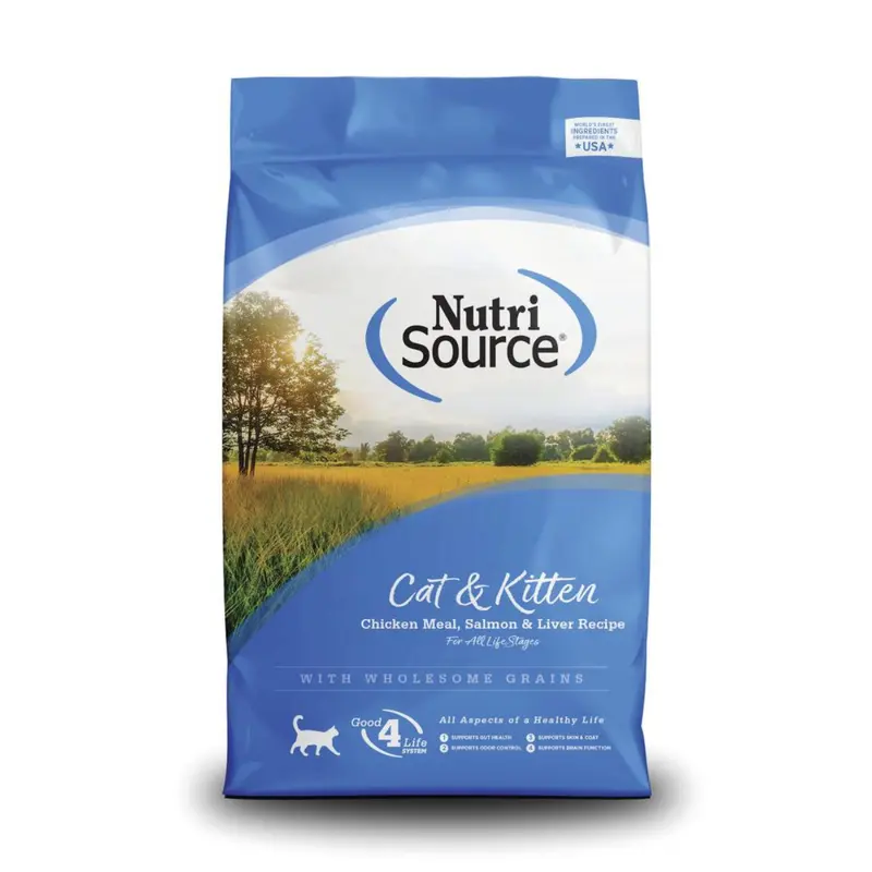 NutriSource All Life Stages Cat & Kitten Dry Food - Chicken, Salmon, & Liver - 4lb Bag