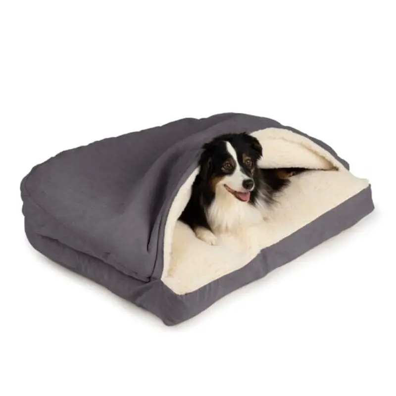 Snoozer Cozy Cave Rectangle Dog Bed Large Gray