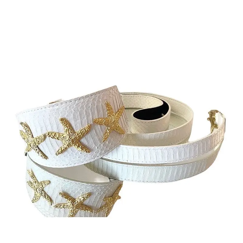 Luxury Pet Fashion Matte White Snakeskin Wide Collar & Leash Set