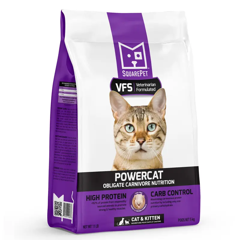 Square Pet VFS PowerCat Turkey Chicken Dry Cat Food 4.4lb