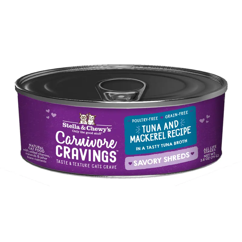 Stella & Chewy's Cat Carnivore Cravings Savory Shreds Tuna & Mackerel