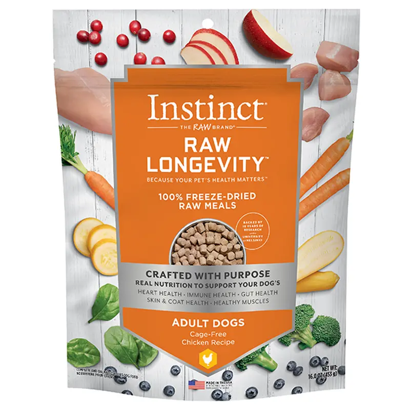 Nature's Variety Instinct Dog Raw Longevity FD Meals Chicken 16 oz
