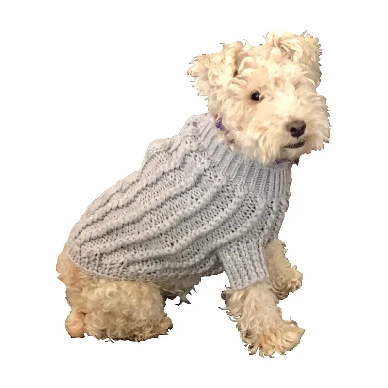 Irish Isle Handknit, Mockneck, Silver