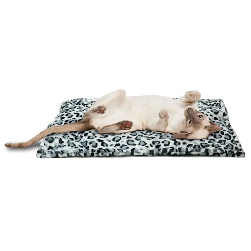 Fur Haven ThermaNAP Faux Fur Self-Warming Pet Bed Mat  Snow Leopard  Small