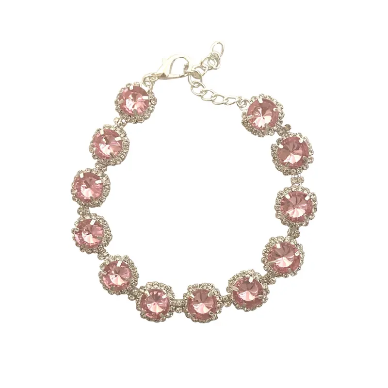 Pink Crystal Rhinestone Dog Necklace