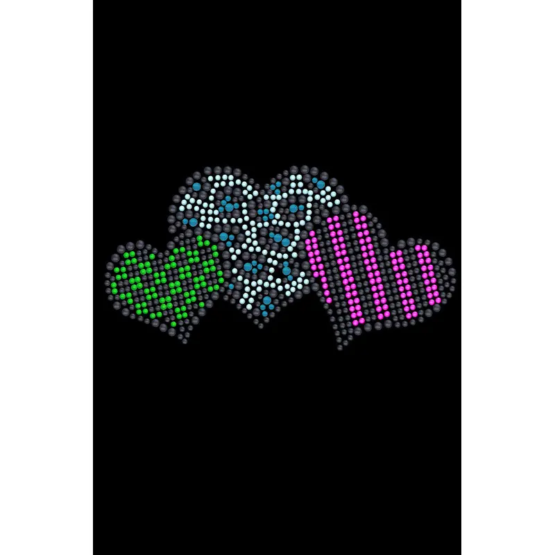 Leopard, Checks, & Stripes (Multicolor) Hearts - Dog Custom Tutu