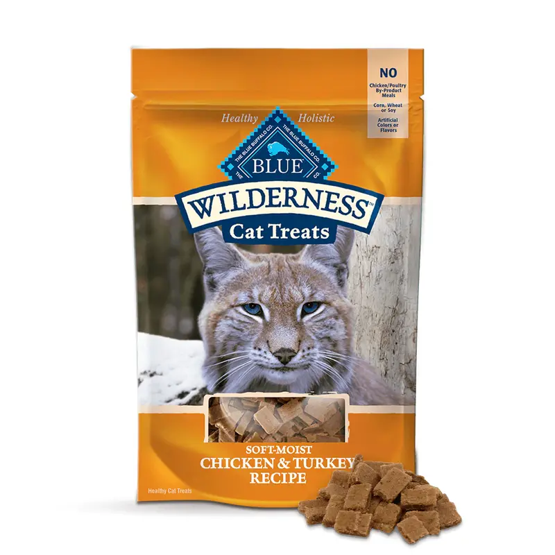 Blue Buffalo Blue Wilderness Soft-Moist Cat Treats Chicken and Turkey Recipe (2oz)