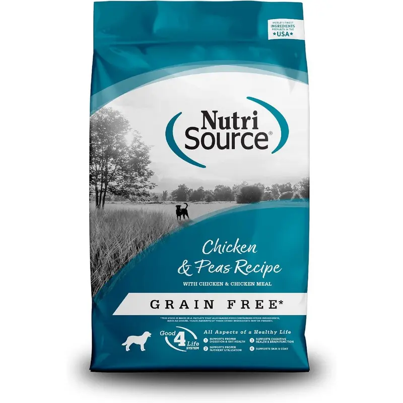 NutriSource  Grain Free Dry Dog Food - Chicken & Peas - 12lb Bag