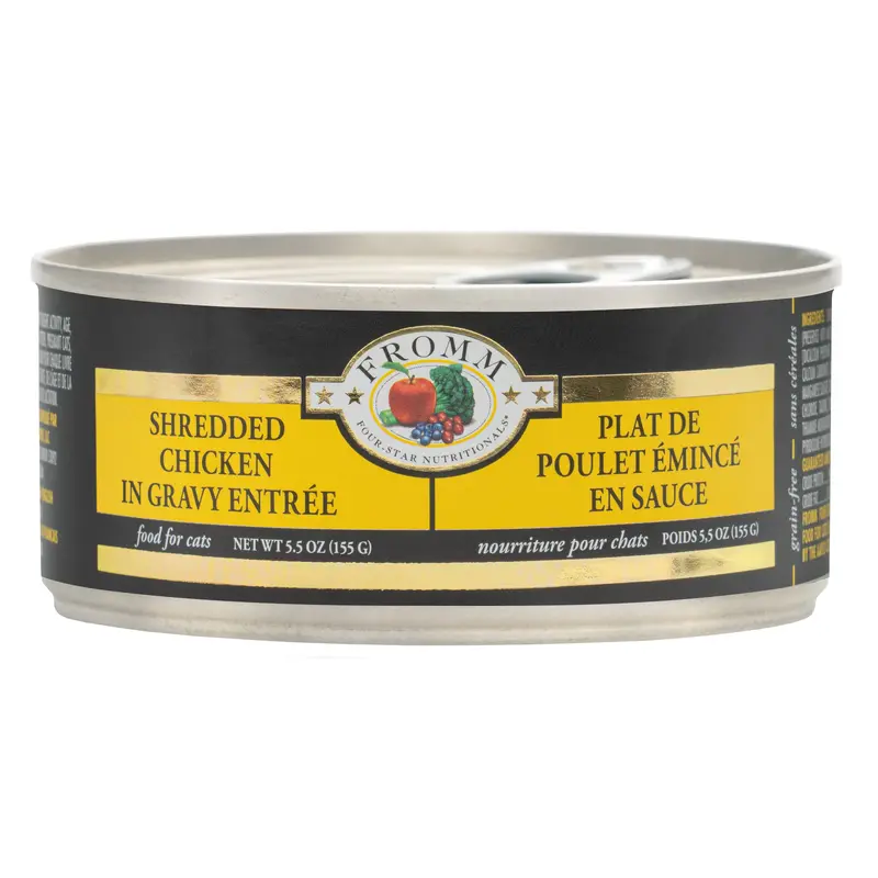 Fromm Four-Star Nutritionals Shredded Chicken in Gravy Entre Food for Cats 5.5 oz