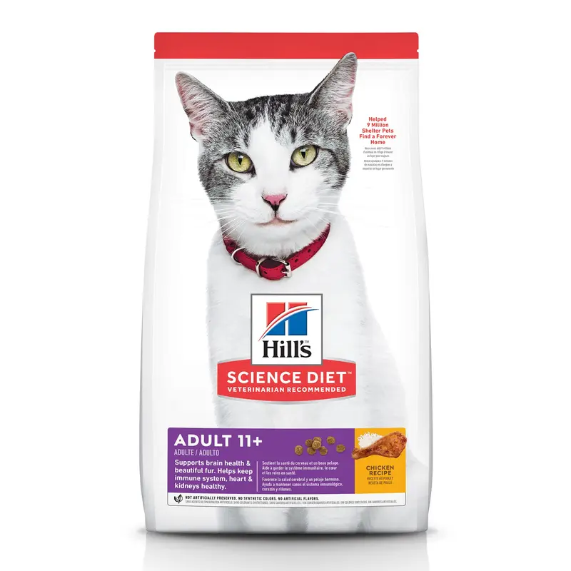 Hill's Science Diet Senior 11+ Chicken Recipe Dry Cat Food, 3.5 lb bag